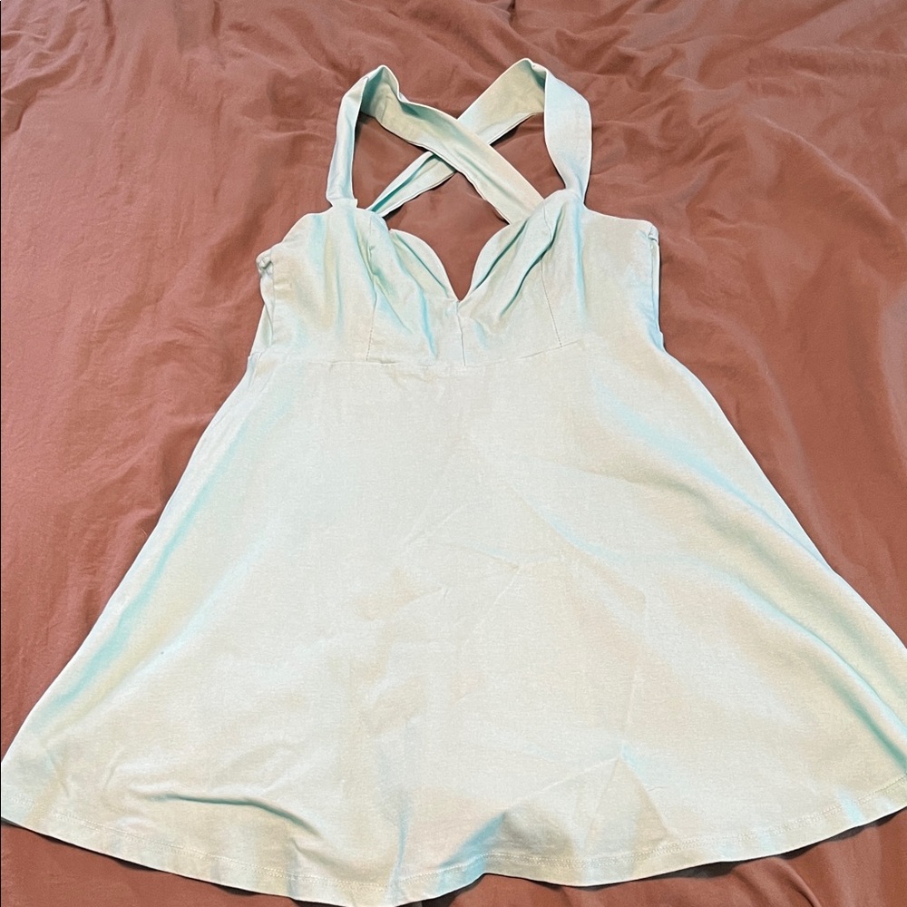 Tobi Aqua Halter Dress